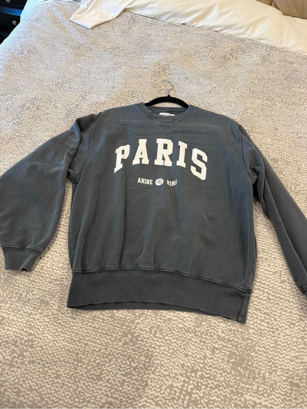 Anine Bing Paris Crewneck Sweatshirt - Charcoal